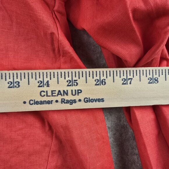 Red Button-Down Embroidered Shirt 2XL Cotton/Linen Blend - Picture 6 of 6